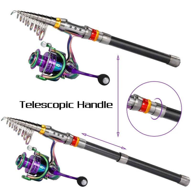 Combo pesca giratoria fibra carbono 1,8-3,6m Sougayilang viaje - imagen 5