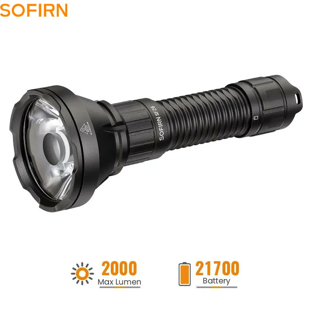 Linterna táctica SOFIRN SF26 EDC con botón trasero y USB-C