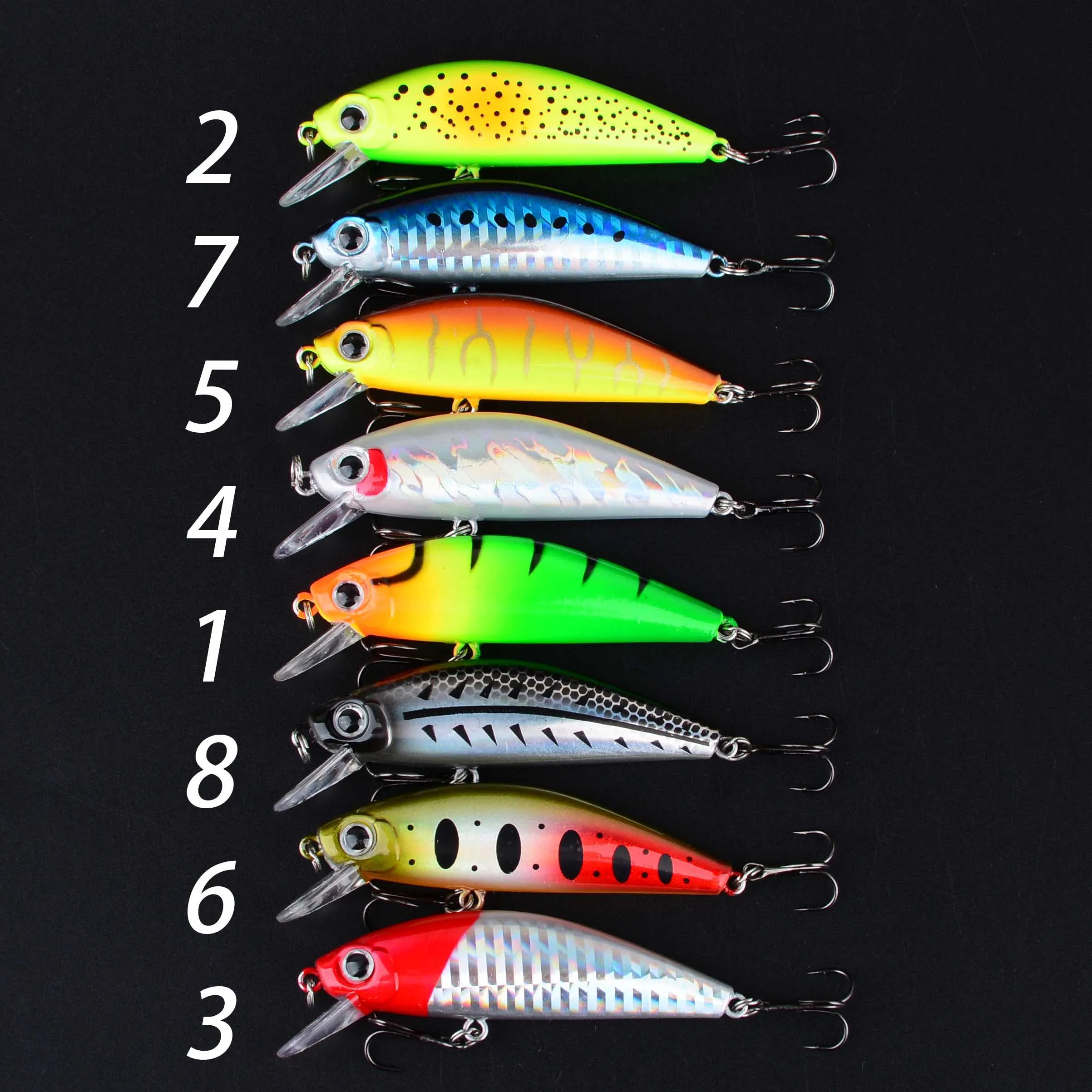 Señuelo Minnow con ojos 3D tipo crankbait wobbler de plástico duro - imagen 2