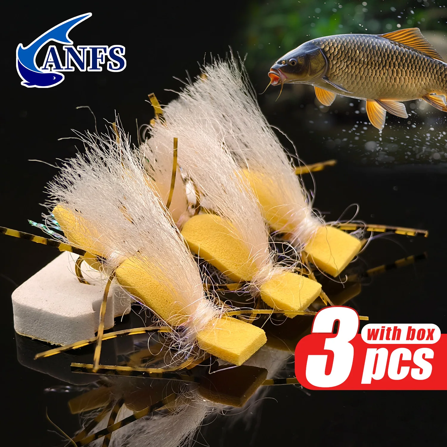 ANFS Chubby Chernobyl moscas de espuma montadas a mano - imagen 4
