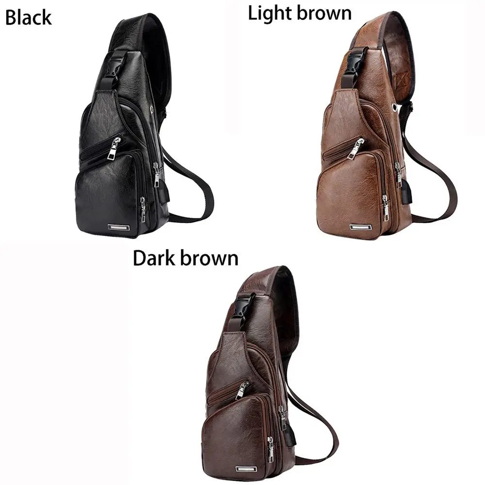 Bolso bandolera impermeable de PU para hombre – uso casual - imagen 5