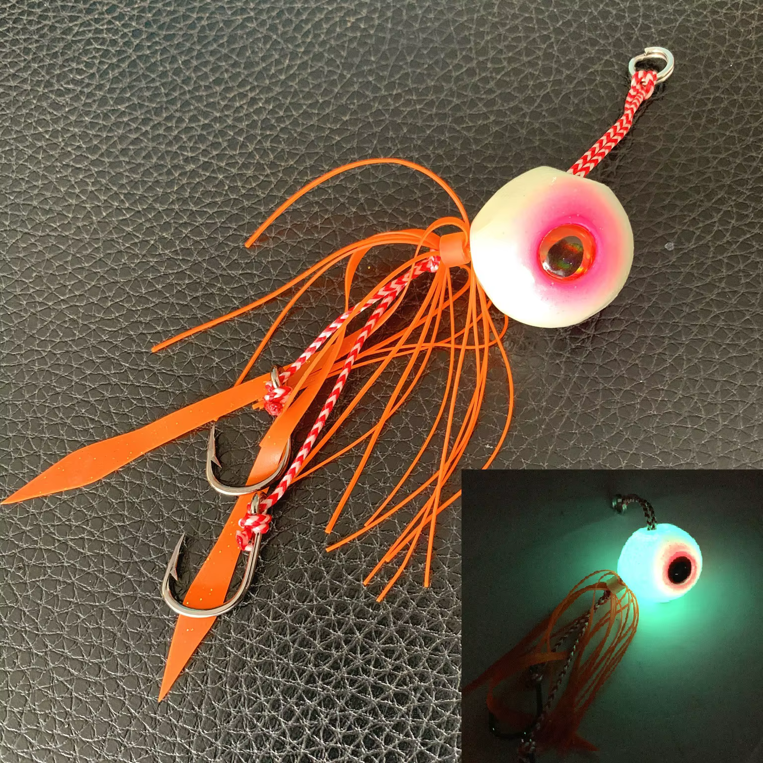 Tenya Glow Luminoso Kabura Jig Head para vinilo pargo - imagen 5