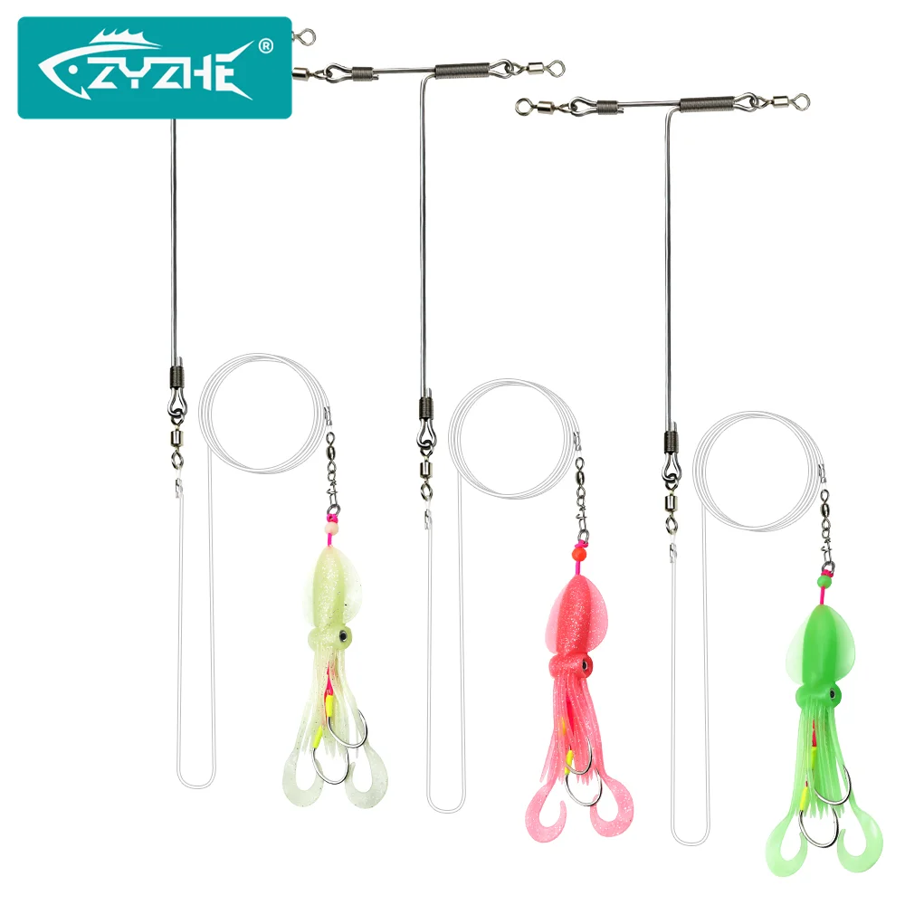 ZYZHE Señuelo pulpo suave para arrastre marino con anzuelos de cuerda - imagen 5