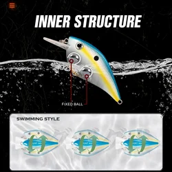 Hunthouse Squarebill Crankbait – Señuelo flotante 65mm para lucio