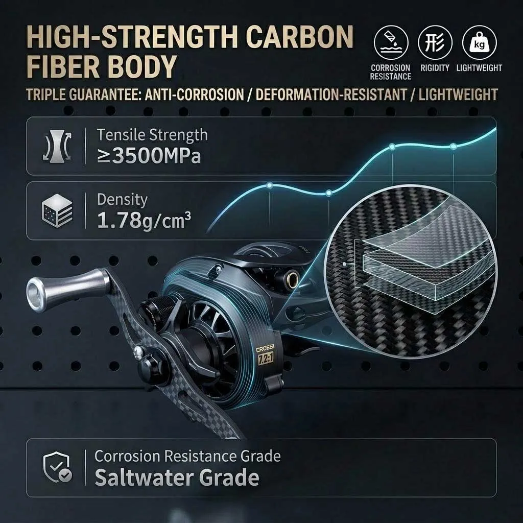 Carrete ultraligero SAMOLLA para agua salada en fibra de carbono - imagen 2