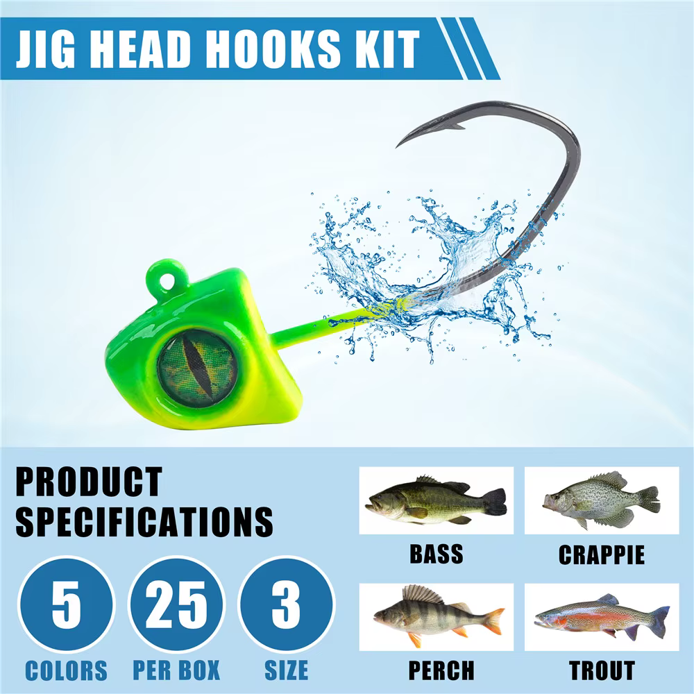 Jig Head Swimbait con ojos 3D para lubina - Crappie - imagen 5