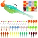 Señuelos para crappie con cola bifurcada, jig y vinilos