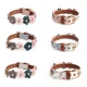 Collar ajustable de piel sintética con cadena y flores de pedrería - imagen 4