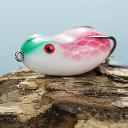 Micro Señuelo Rana Suave Lentejuelas Doble Gancho Topwater