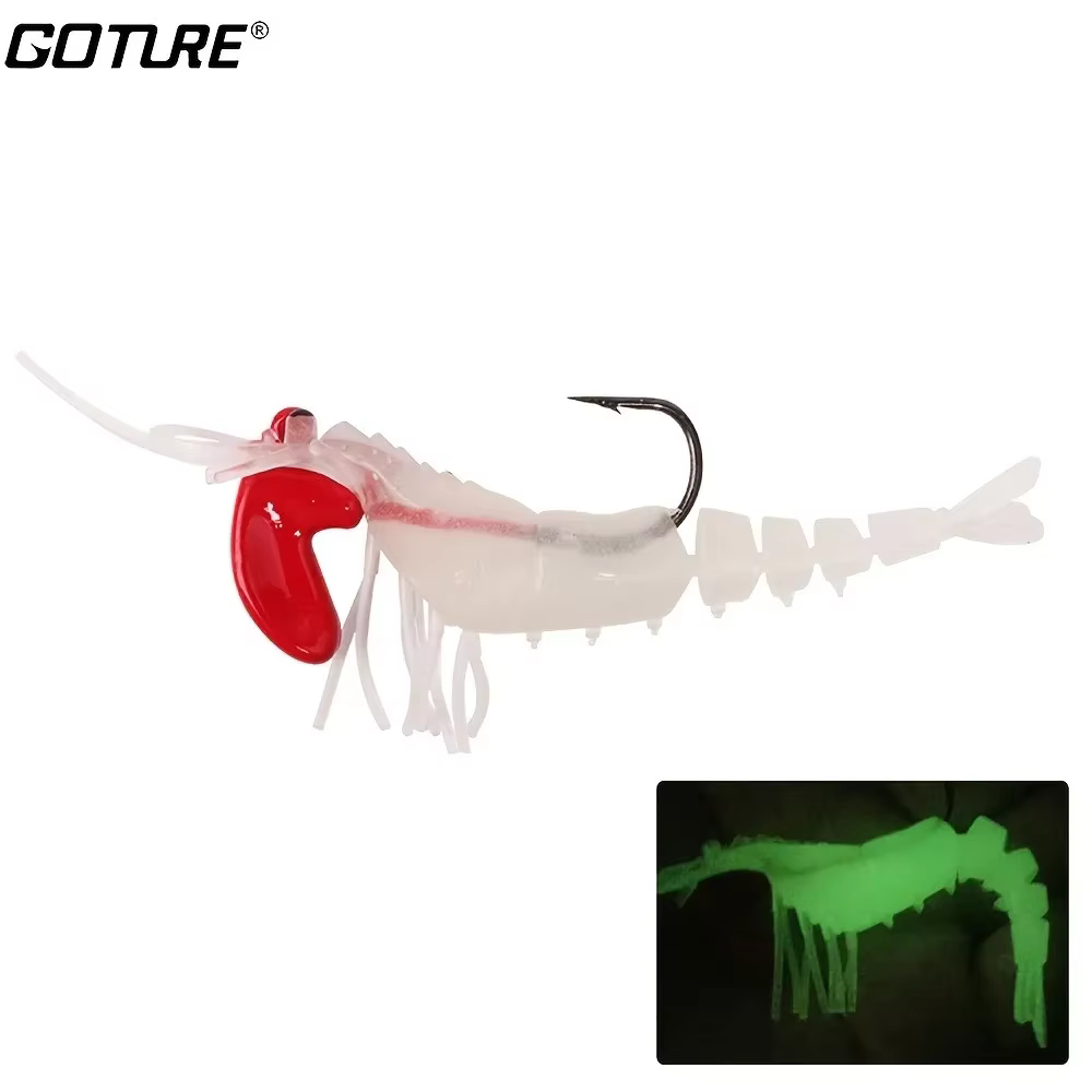 Señuelo de camarón luminoso Goture sobre superficie de agua
