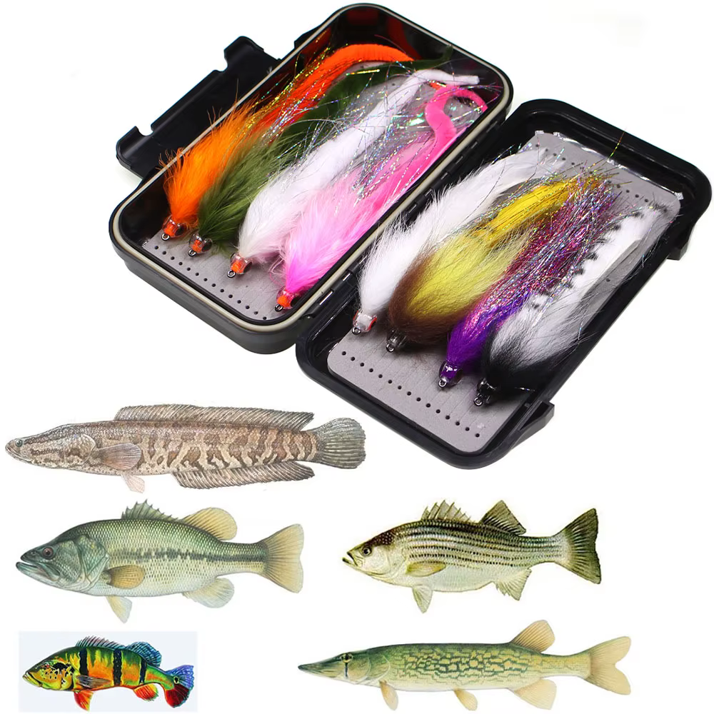 Bimoo 2/0 Streamer Rainbow Zonker para Pike Muskie Bass - imagen 2