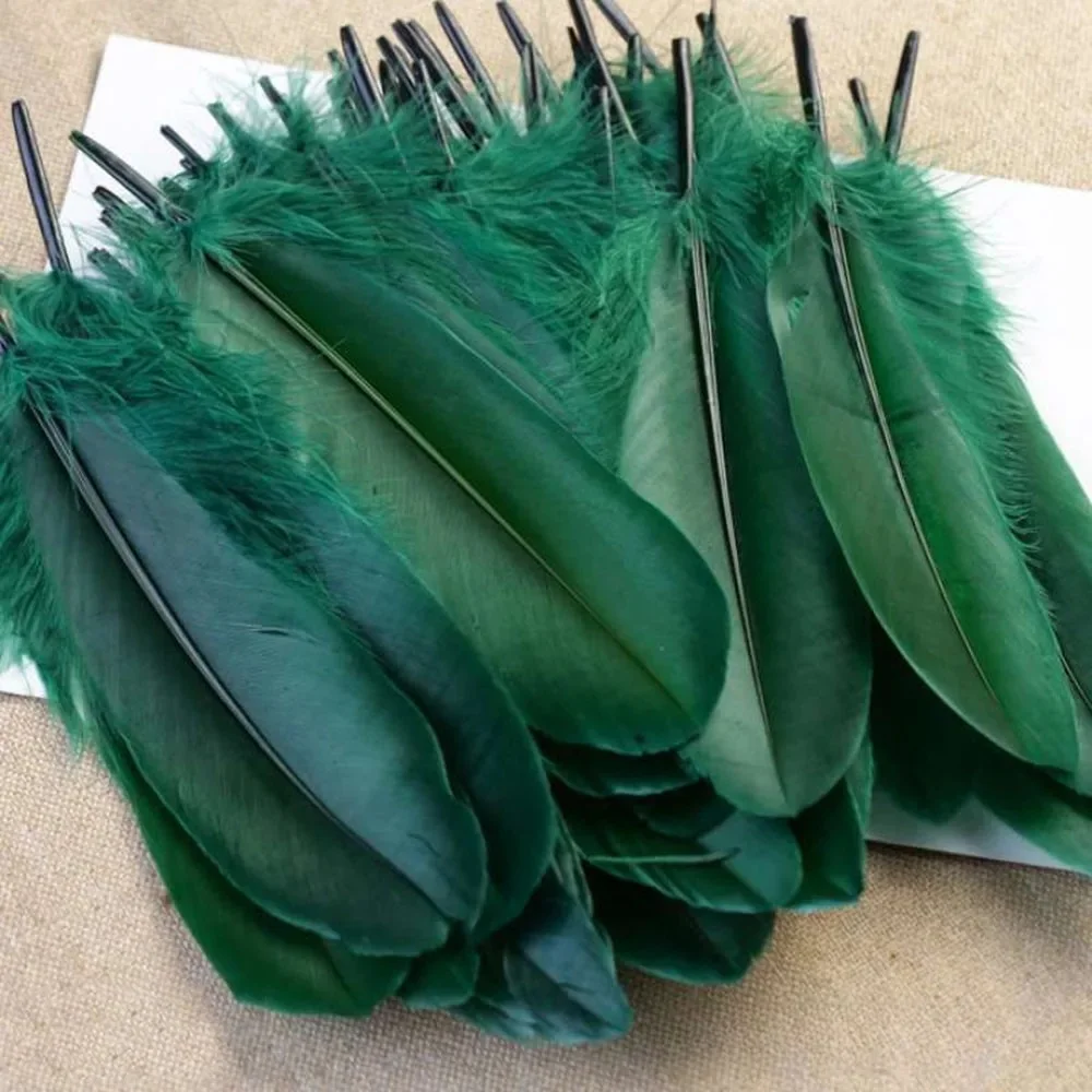MNFT Plumas de Ganso Verdes Grandes para Mosca Seca