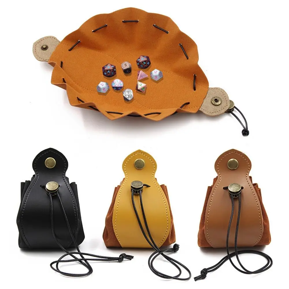 Bolsa para dados de cuero con cordón para juegos de rol y tablero - imagen 4