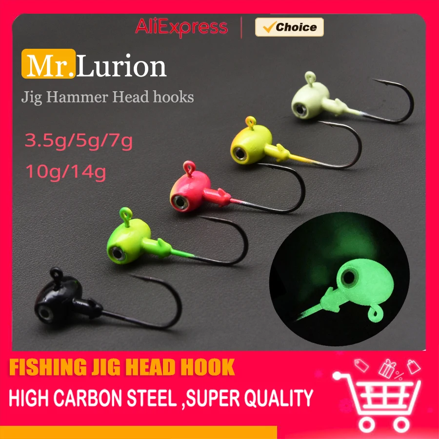 Mr. Lurion Jig Head con púas para vinilo, lucio y black bass - imagen 2