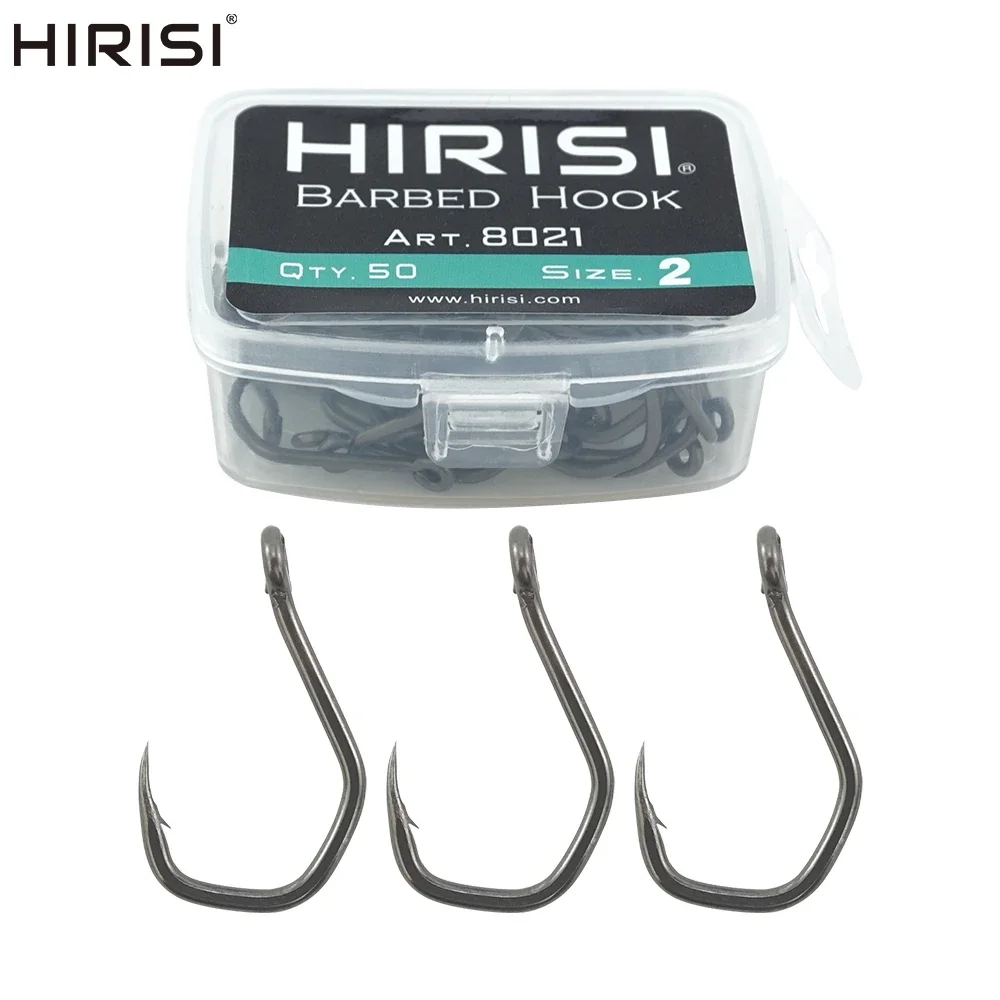 Hirisi 8021 Anzuelo de púas inoxidable PTFE con ojo y alto carbono