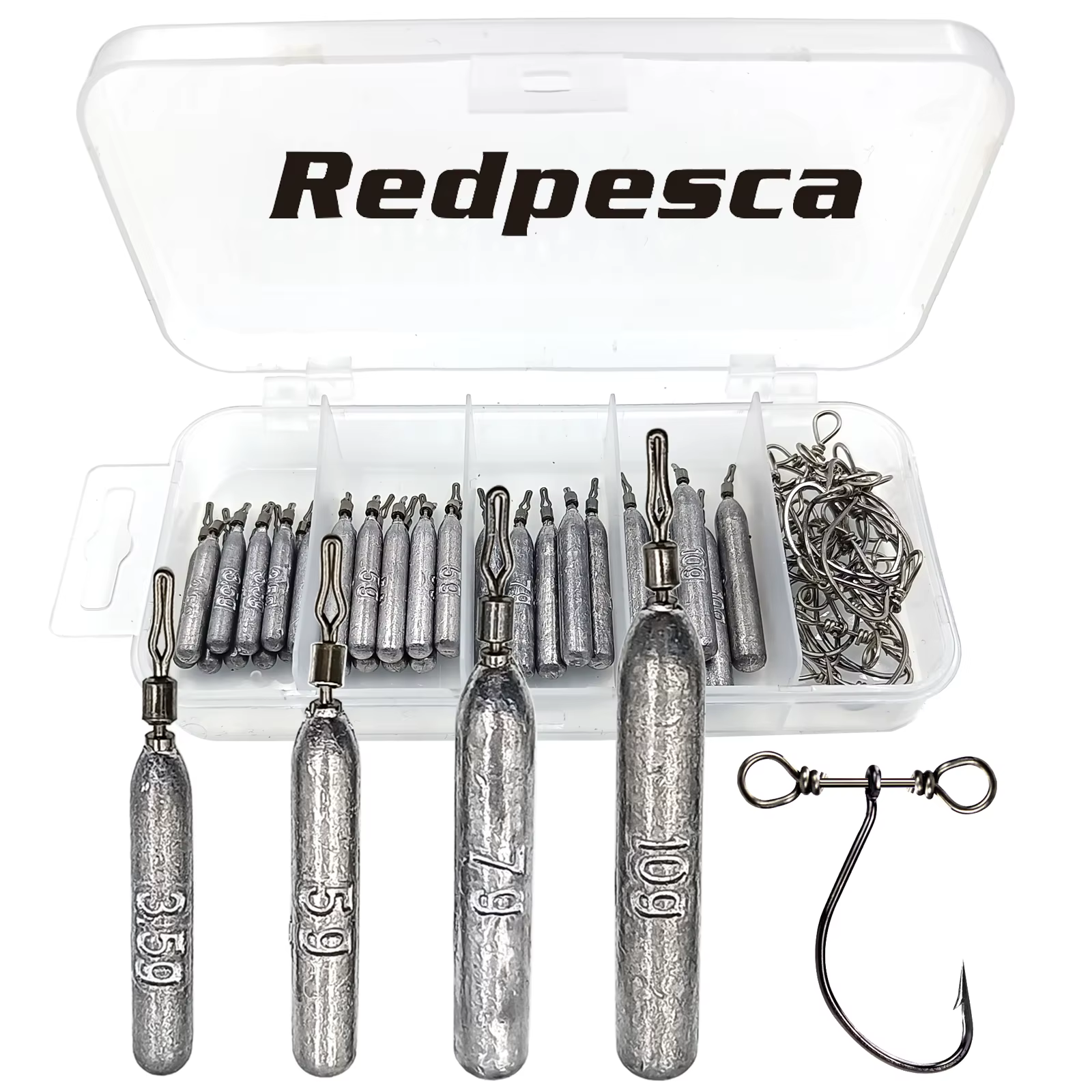 Pesas Drop Shot para lubina, perca y pike – Kit completo de aparejos
