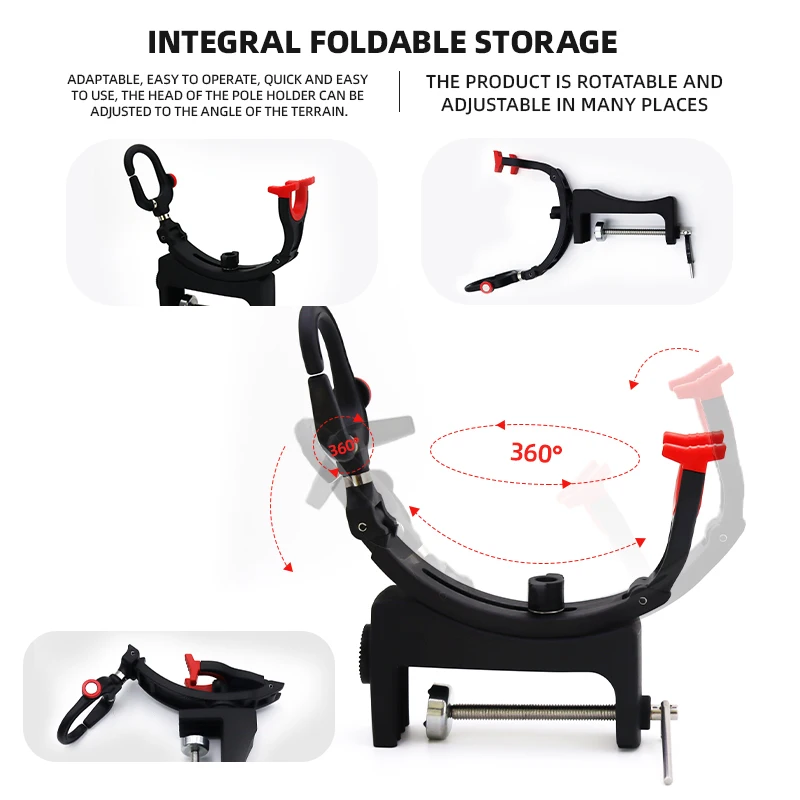 ZYZHE Soporte para caña de pescar – Plegable, nailon con ángulo ajustable - imagen 3