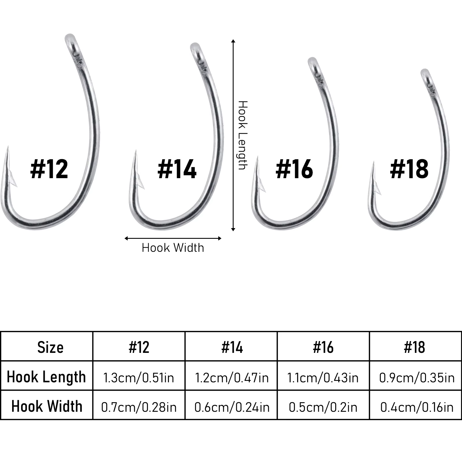 Anzuelos Curvos para Pesca con Mosca #12-#22 – Acero Alto Carbono - imagen 3