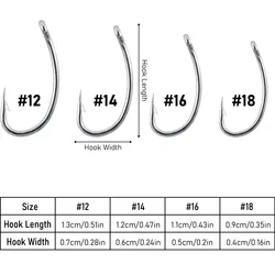Anzuelos Curvos para Pesca con Mosca #12-#22 – Acero Alto Carbono