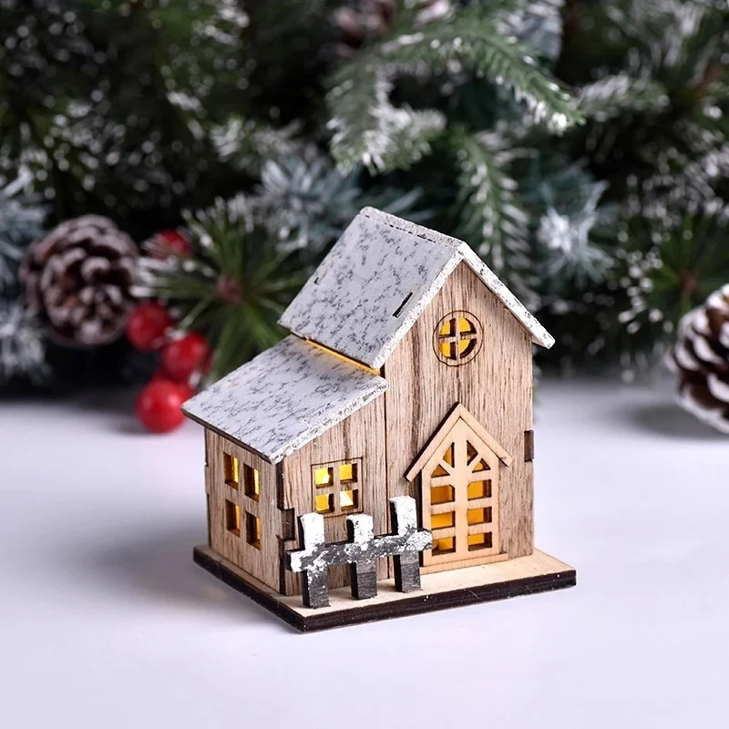 Luz LED navideña para casa de madera y cabina luminosa adornos Navidad - imagen 5