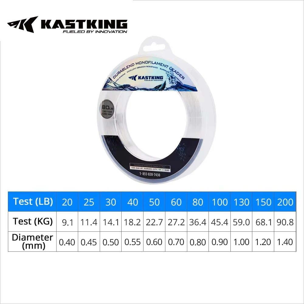 KastKing Línea Monofilamento 110M 20-200LB – Resistente para pesca en barco