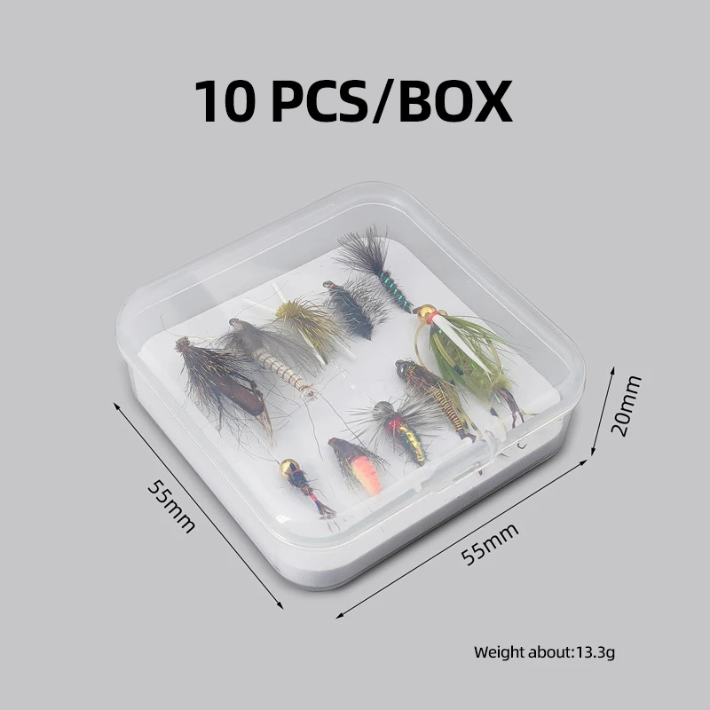 Set de 10 moscas húmedas surtidas