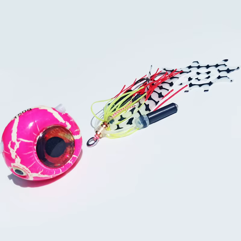 Jig Head Kabura luminoso con falda para pesca marina - imagen 3