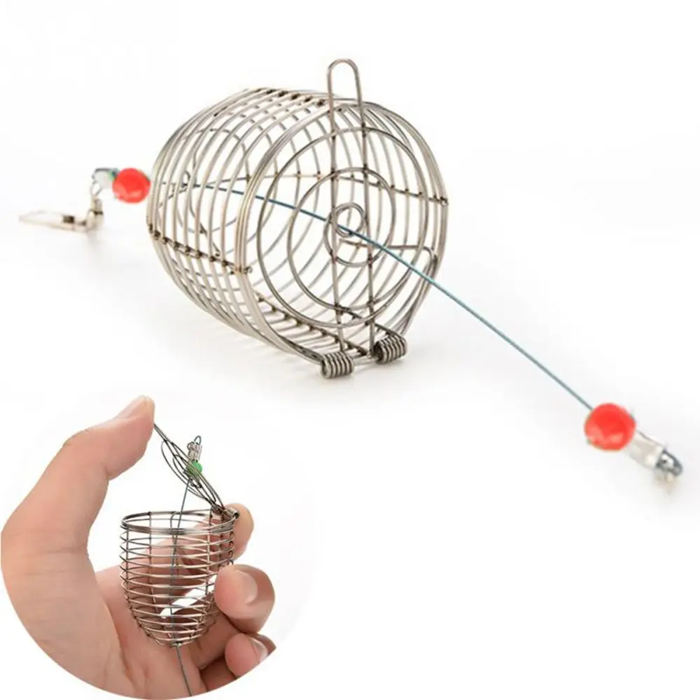 Alimentador jaula para cebo pesca con soporte trampa señuelos - imagen 4