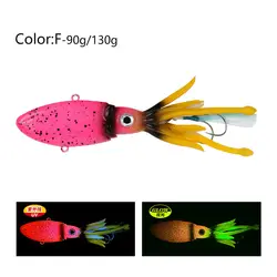 Cebo blando calamar jigging UV TPR con falda y anzuelos asistidos