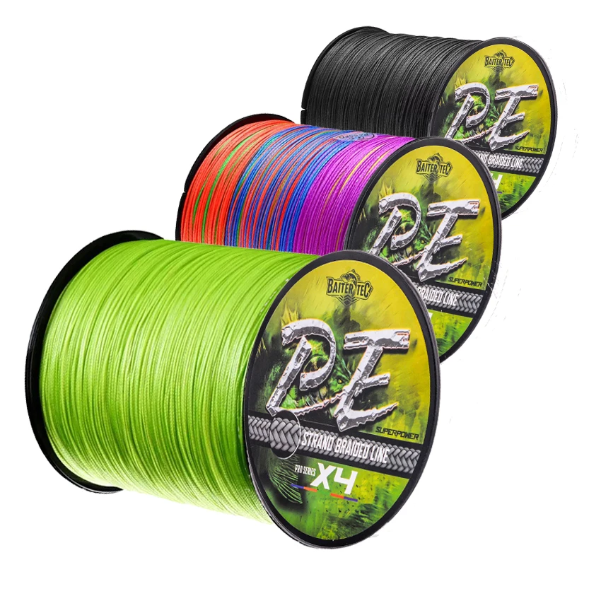 Línea de pesca trenzada multifilamento resistente para spinning