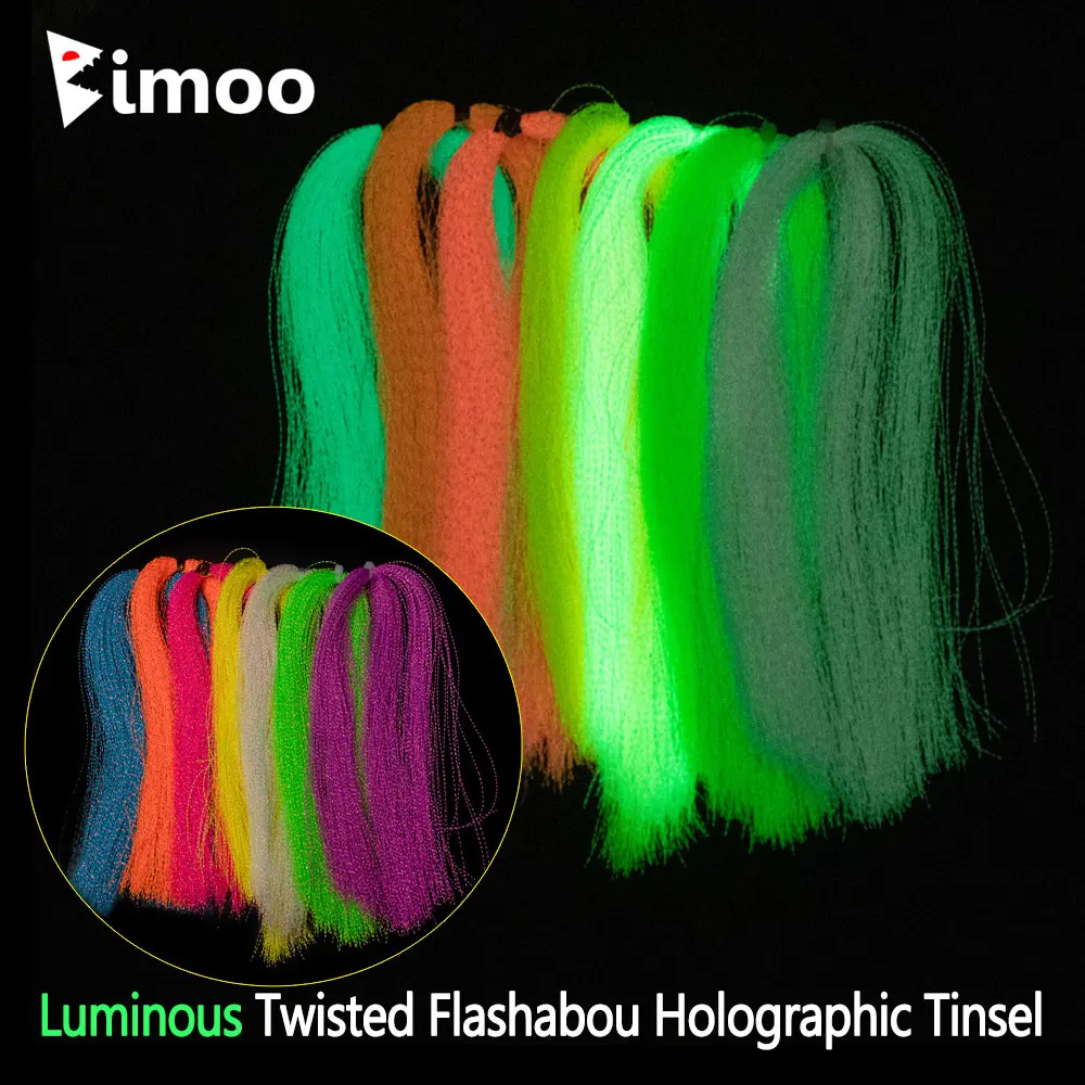 Bimoo Flashabou trenzado hologáfico – Hilos luminosos para sealones Sabiki