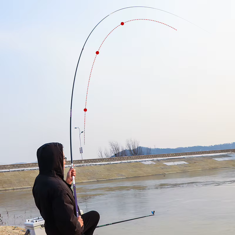 FISHINGFANS Caña telescópica de carbono para pesca en pantano - imagen 5