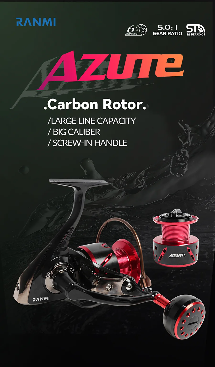 Carrete giratorio RANMI AZUTE 3000-8000