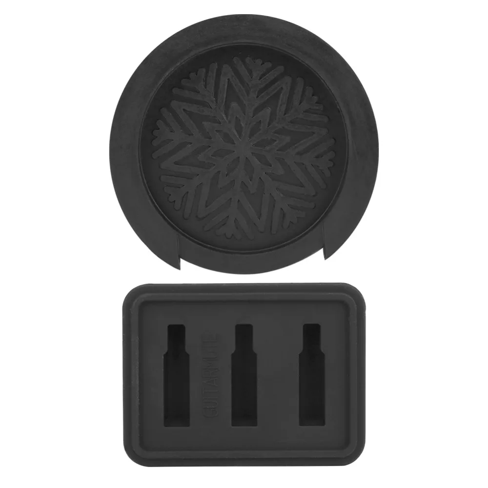Protector orificio sonido guitarra goma negra redondo rectangular - imagen 3