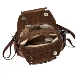Mochila estampado leopardo impermeable PU – Bolso escolar hombro viaje