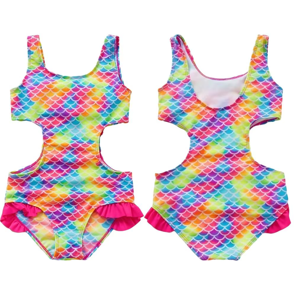 Traje de baño niños una pieza cintura alta diseño hueco escamas - imagen 2