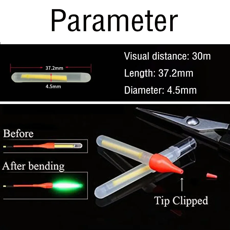 Varitas luminosas para flotadores de pesca