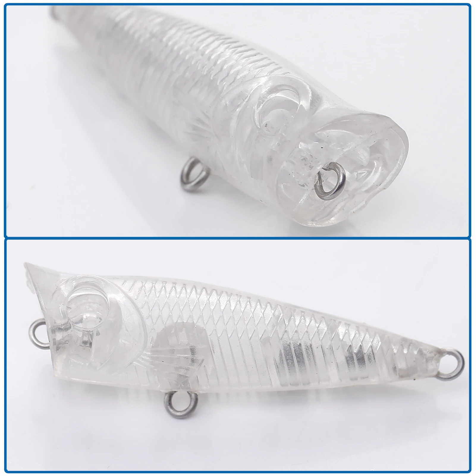 Popper Free Fisher Mini sin pintar – Cebo duro blanco superficie - imagen 5