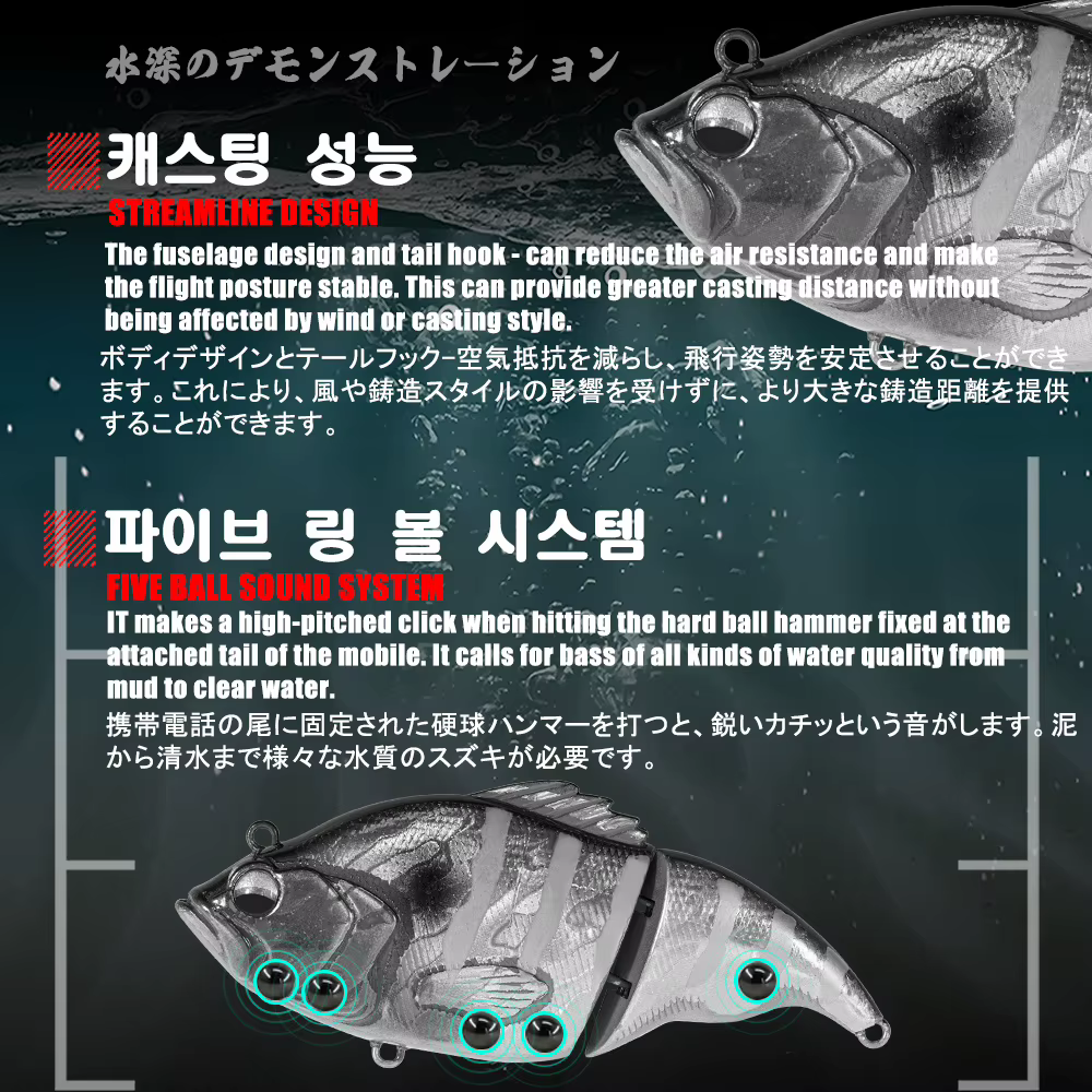 Señuelo lipless Swimbait vibración hundimiento lento - imagen 2