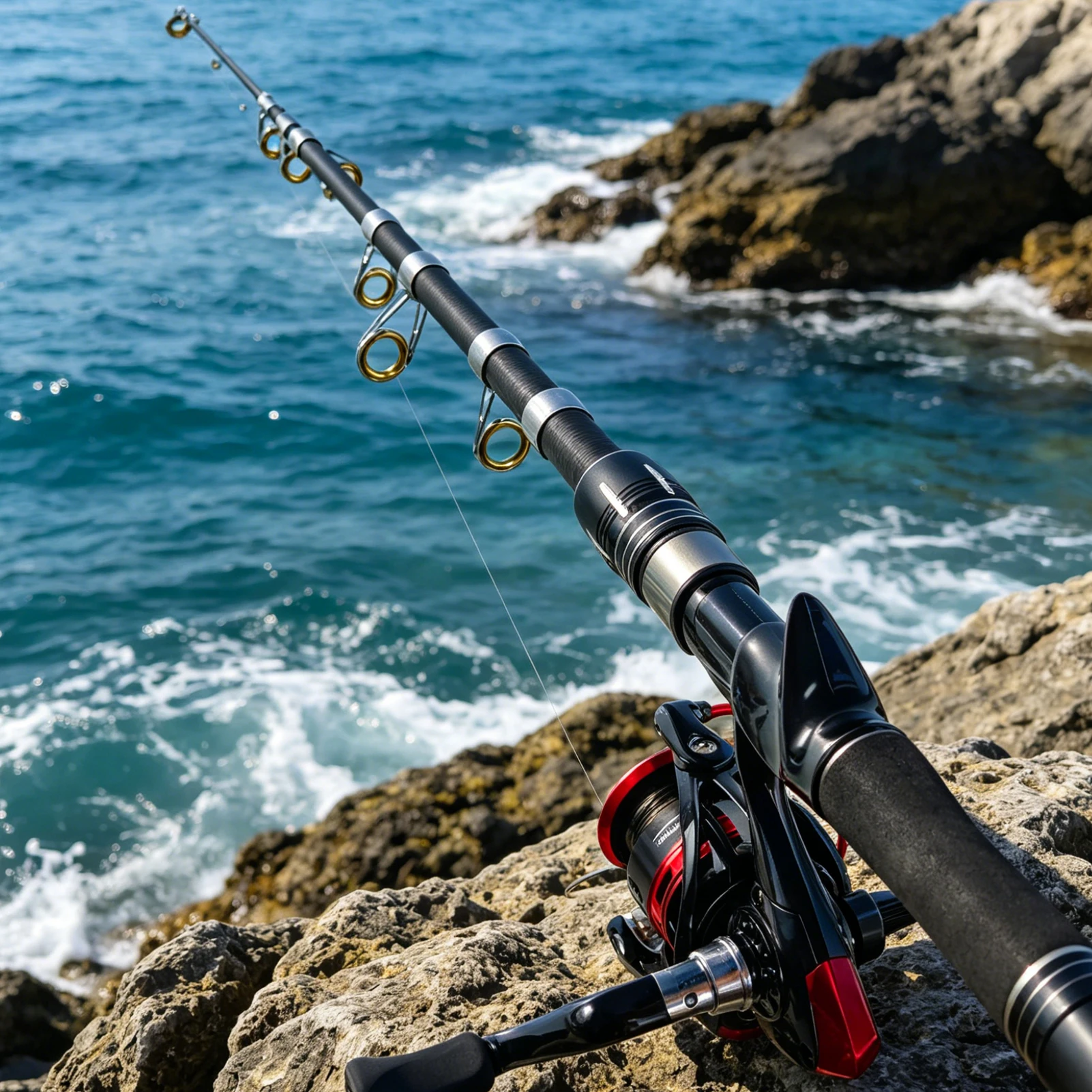 FREE FISHER Caña de pesca mar telescópica FRP con mango EVA - imagen 4