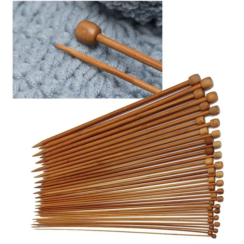Agujas de tejer bambú carbonizado con puntas finas para suéter - imagen 5