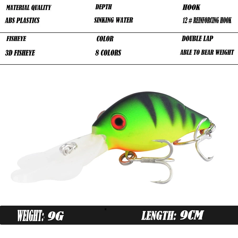 Crankbait Señuelo Duro con Lengua de Pétalo – Acción Manivela - imagen 3