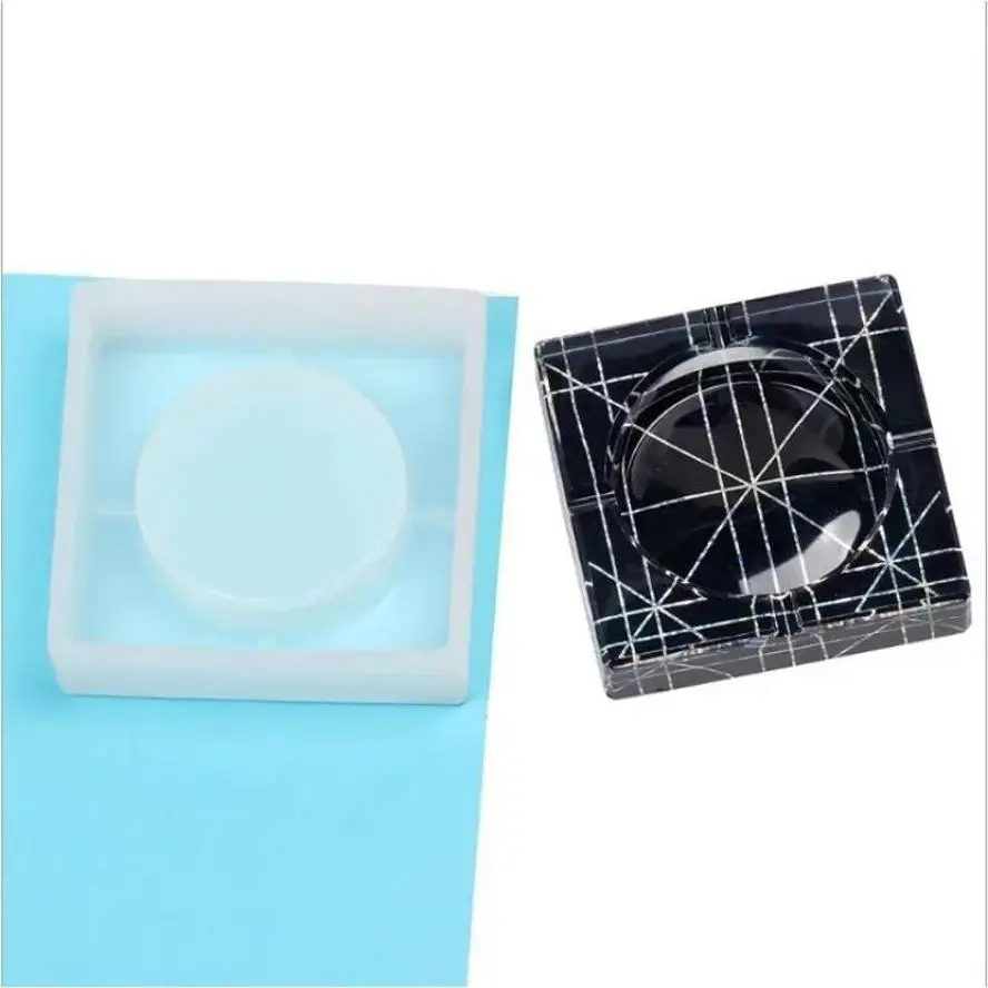 Molde de silicona cuadrado para cenicero: resina UV y epoxi - imagen 4