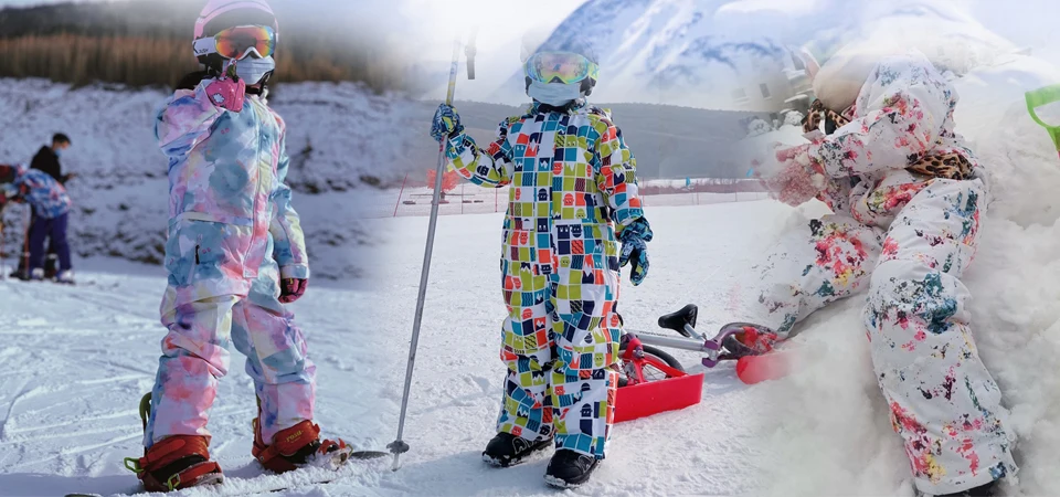 Monos de nieve con capucha para niños