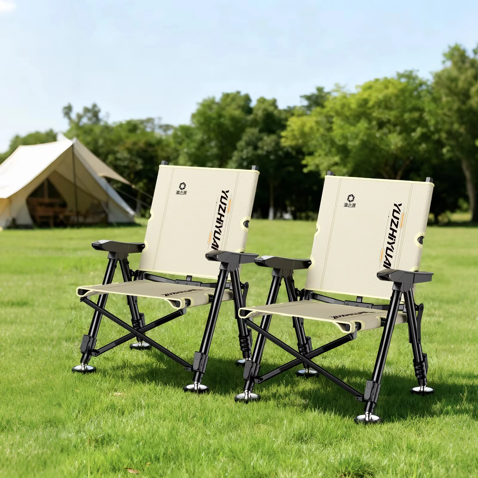 Silla de Pesca Plegable Portátil – Patas Telescópicas y Respaldo Ajustable - imagen 5