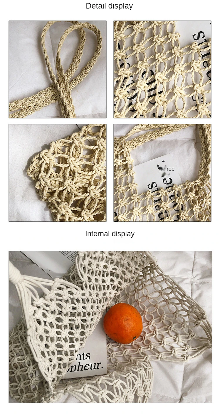 Detalle del tejido calado del bolso