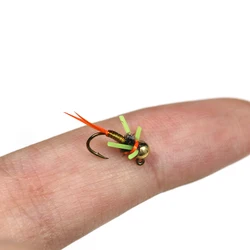 ICERIO Plantilla Ninfa Jig Head – Pierna de goma hundimiento rápido trucha