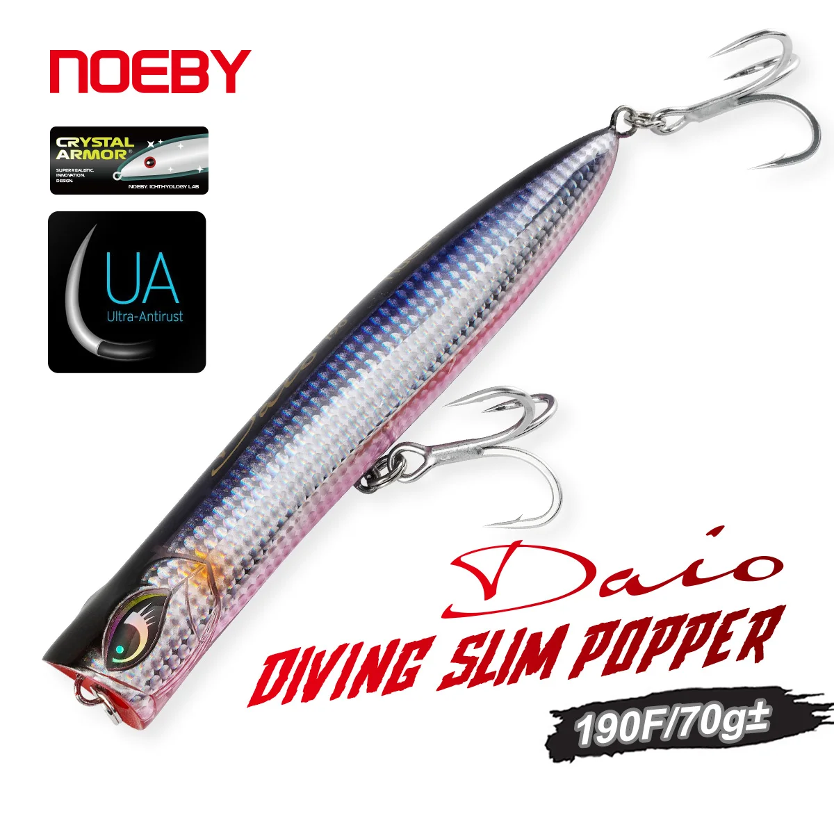 NOEBY Daio Popper señuelo flotante buceo natación 190mm para atún y GT