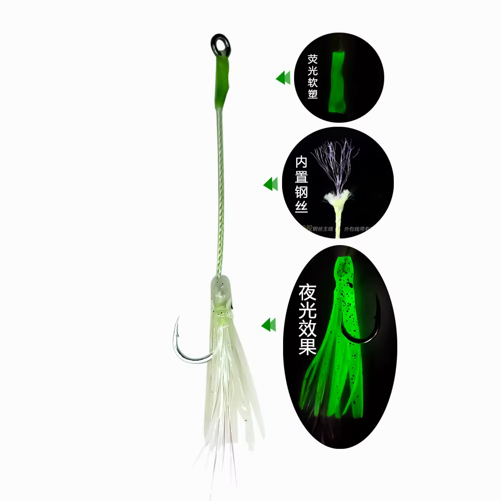 Anzuelos Luminosos 2/0 Slow Jigging Calamar y Pulpo - imagen 5
