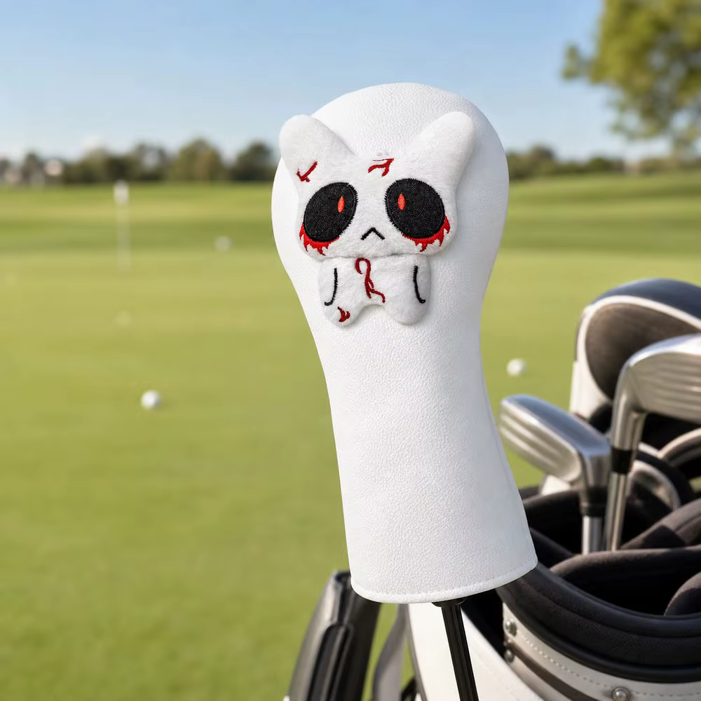 Funda para putter en cuero PU blanco, diseño elegante y resistente